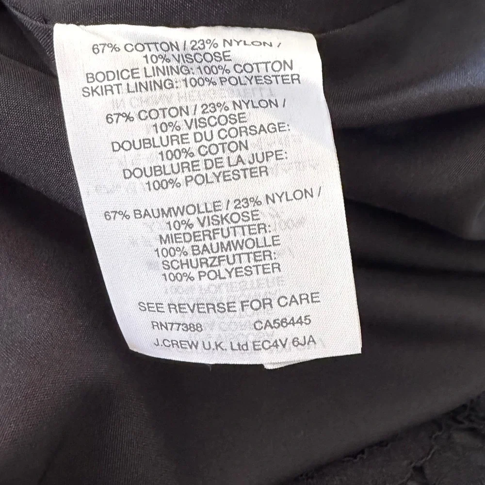 J. Crew Strapless Lace Dress Black LBD Classic Party Cocktail Size 10